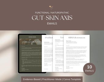 Gut-Skin Marketing-e-mails, 10 educatieve e-mailnieuwsbrieven, op bewijs gebaseerd, voor natuurgenezers, voedingsdeskundigen, holistische huidtherapeuten