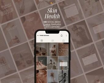 140 Skin Posts Social Media Templates - Naturopath, Nutritionist, Functional Medicine
