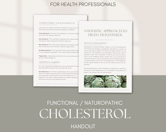 Naturopathic Cholesterol Handout | White Label | Editable | Canva Template | For Health Professionals