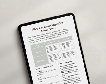 Fibre Cheat Sheet - Gut Health Digital Download - PDF