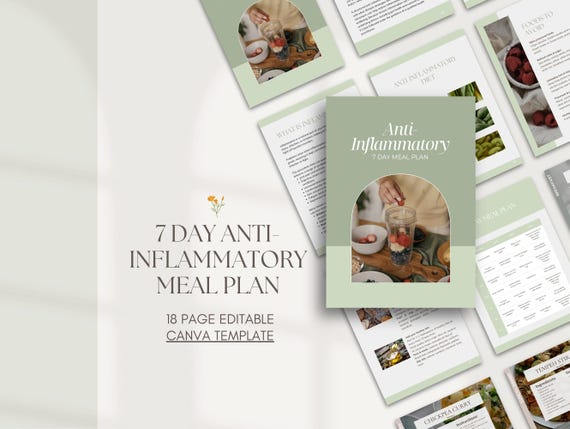 Anti-inflammatory 7 Day Meal Plan. For Naturopaths, Nutritionists, Other Health Professionals
