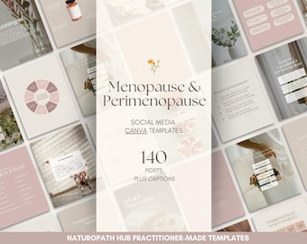 Perimenopause Instagram Canva Templates - 140 Posts With Captions - For Naturopaths, Nutritionists