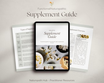 Supplement Guide for Health Practitioners | Editable Canva Template | Lead Magnet | PLR Ebook | Holistic, Functional