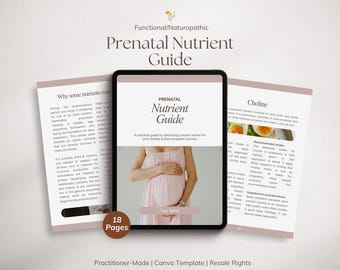 Prenatal Nutrition Booklet - Canva Template - For Naturopaths, Nutritionists, Holistic Health Professionals