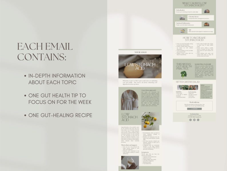 Gut health email series canva template