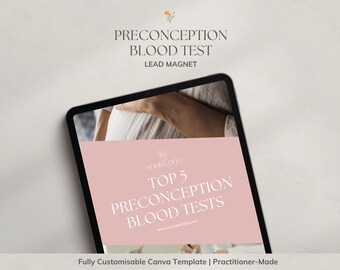 Preconception Blood Test Lead Magnet | Fertility Testing | Hormone Thyroid Iron Labs | Commercial License