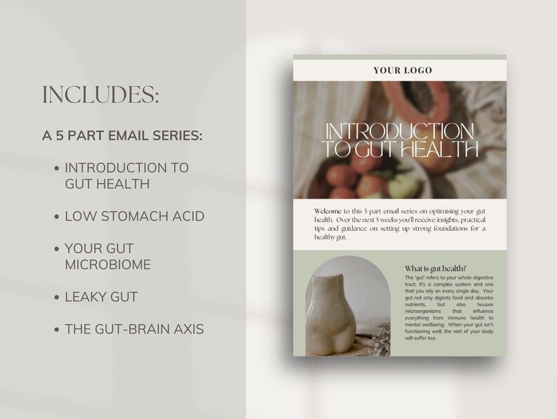Gut health email series canva template