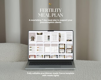 Fertility Meal Plan | 7-Day Preconception Nutrition Guide | Canva Template For Naturopaths and Nutritionists
