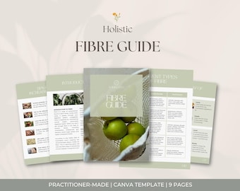 Fibre & Prebiotics Guide | Patient Handout | Editable | Canva Template | For Naturopaths, Nutritionists