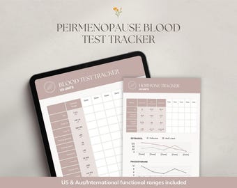 Perimenopause Blood Test Tracker | Hormone Chart | Functional Ranges | Menopause & Hormonal Health Printable | Canva Template