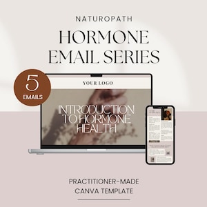 Naturopath Hormone E-Mails, 5 Lern-E-Mails, Canva Vorlage