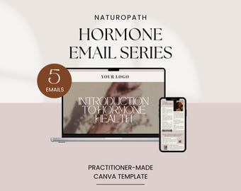 5 e-mails éducatifs sur les hormones naturopathes, modèle Canva