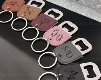 Pack Of 10 Personalized Bottle Opener Keychains | Engraved Metal Key Rings For Gifts & Events