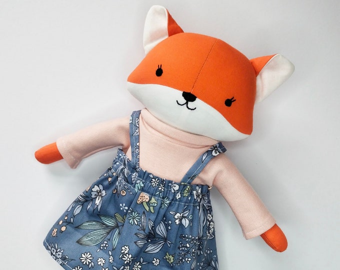 Handmade Art Dolls Stuffed Animal Toys Nursery Decor Baby gift Baby shower Woodland Fox