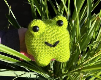 crochet frog plush