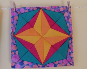 Jolly Northern Star - FPP digital quilt block pattern