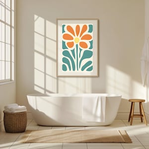 Retro Flower Wall Art – Mid Century Modern Digital Print | Groovy Floral Poster | Digital Print Wall Art | Wall Décor | Wall Art Gift