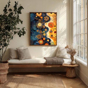 Boho Floral Abstract Digital Art Print | Botanical Wall Art | Flower Art Download | Digital Print Wall Art | Wall Décor | Wall Art Gift