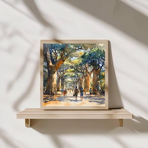 Avenue of the Baobabs Madagascar Watercolor Print | African Landscape Digital Wall Art | Digital Print Wall Art | Wall Décor | Wall Art Gift