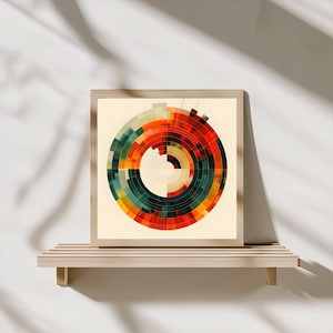 Colorful Abstract Circular Data-Inspired Wall Art Print | Modern Geometric Digital Art | Digital Print Wall Art | Wall Décor | Wall Art Gift
