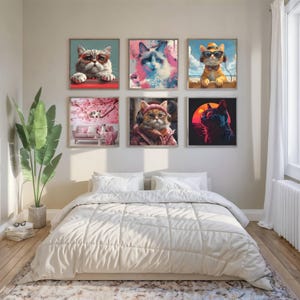 Set of 30 High Quality Unique Cat Wall Art Digital Prints with 65% discount | Home Decor Wall Art Digital Digital Print