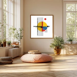 Bauhaus Abstract Geometric Digital Wall Art | Modern Colorful Minimalist Print | Digital Print Wall Art | Wall Décor | Wall Art Gift