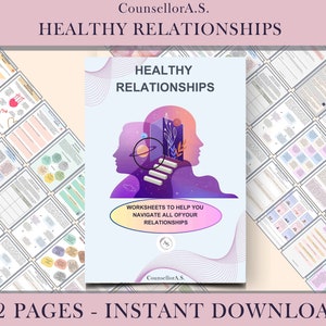 Relazioni sane e malsane, quaderno di esercizi, salute degli adolescenti, ansia, depressione, rottura, ciclo di abusi, manipolazione, terapia di gruppo