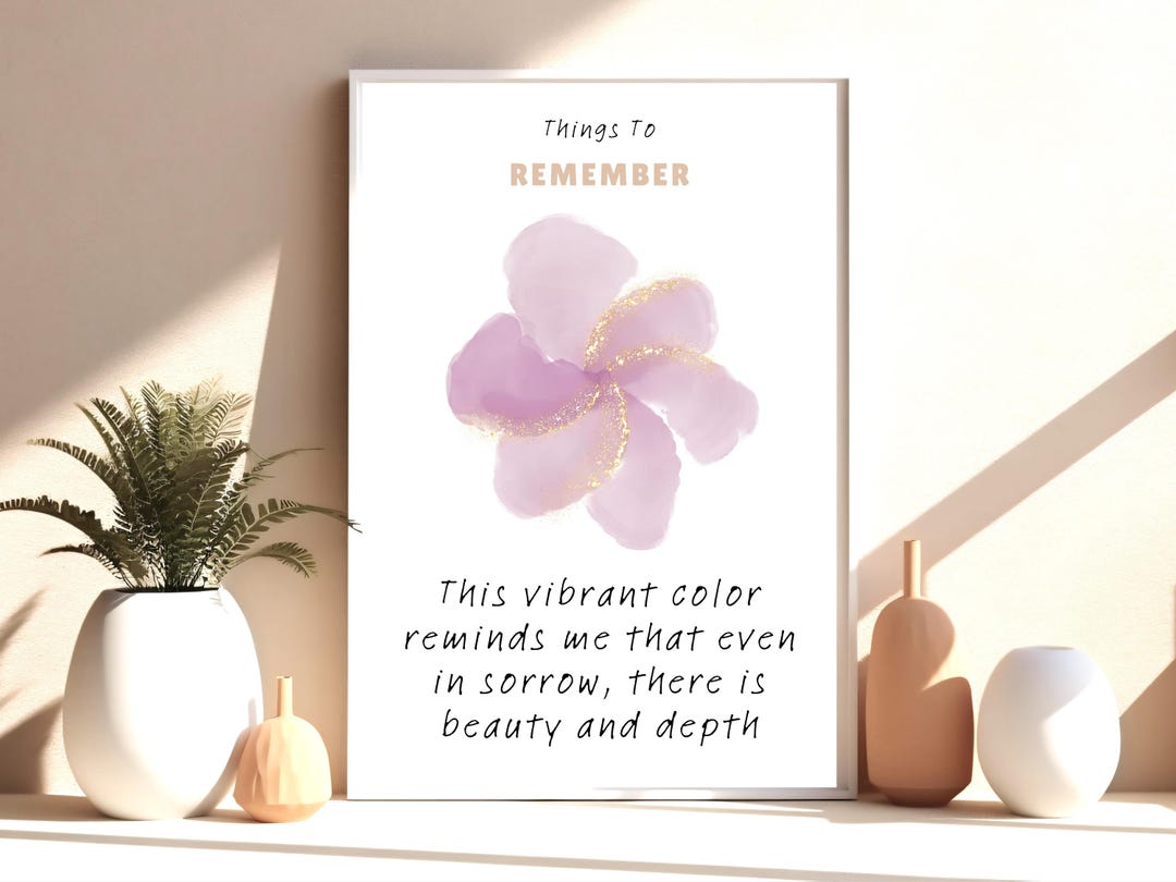 Printable Floral Wall Art – Purple Watercolor Flower Poster ...