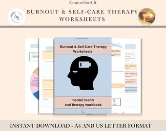 Burnout Recovery Worksheets, Therapy Printable for Stress Management & Self-Care, Mental Health Workbook for Counselors  Clients, CBT Tool