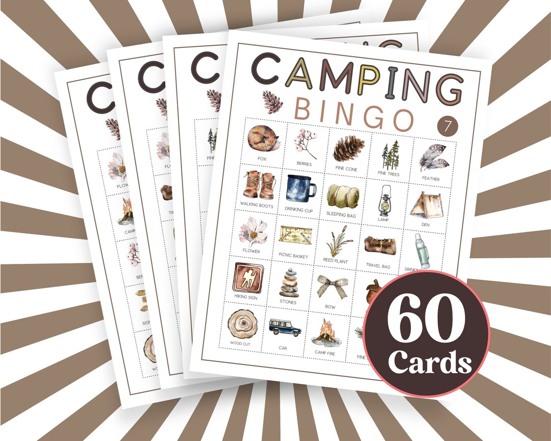 Printable Bingo Game Campfire Games Summer Camp Bingo for Kids Camping ...