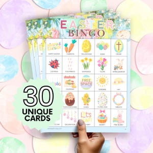 Easter Bingo Game | Class Party Fun & Games | Printable Activity for Kids | Easter Celebration | Digital Download B01