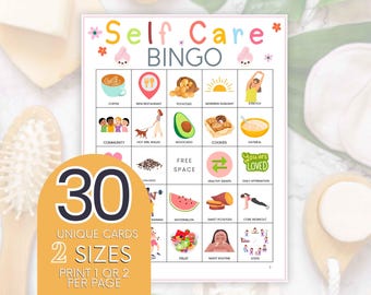 Self Care Bingo Game: Wellness Activity, Therapy Party (Printable)