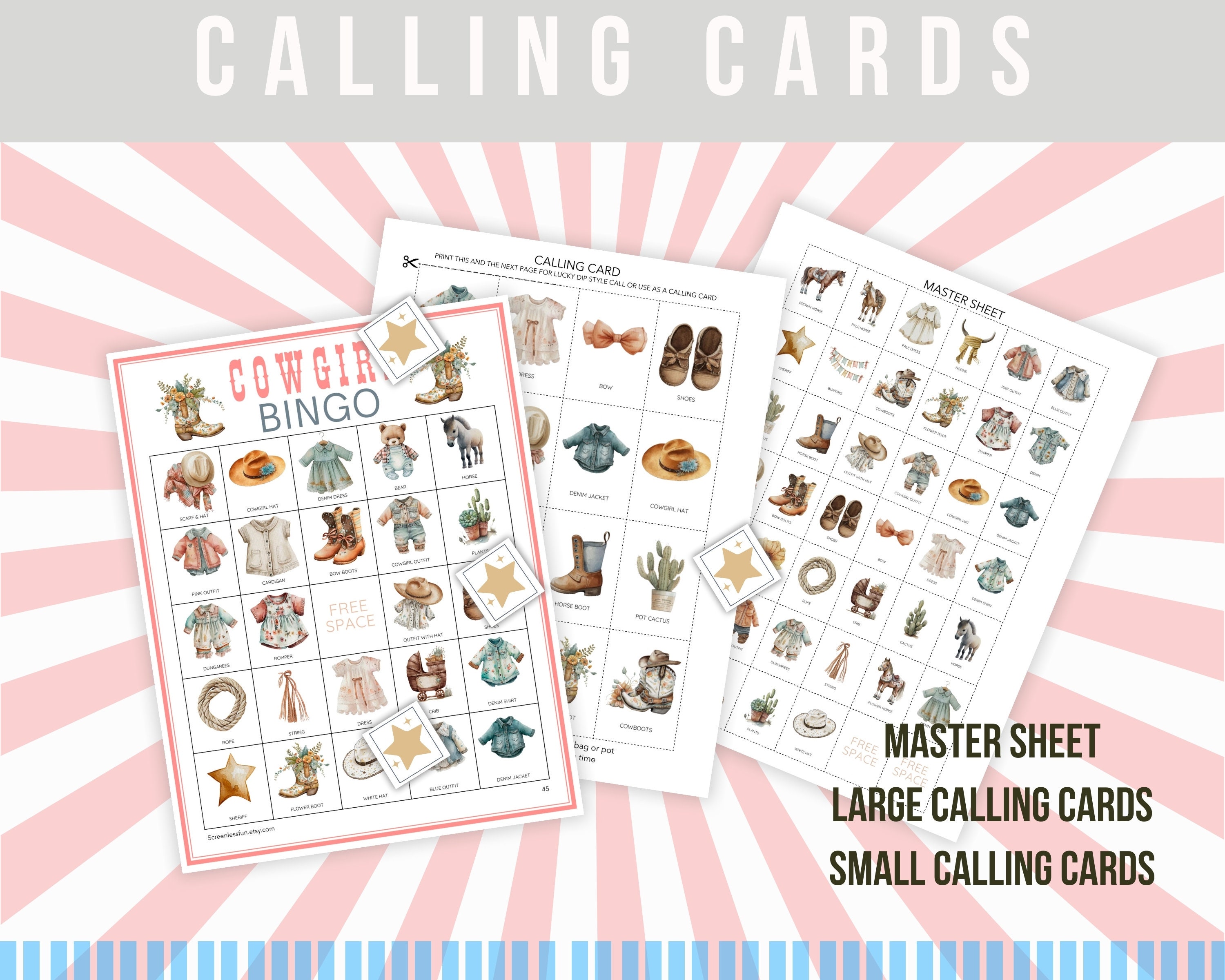 Cowgirl Bingo Game: Western Birthday Party, Baby Shower (printable) - Etsy
