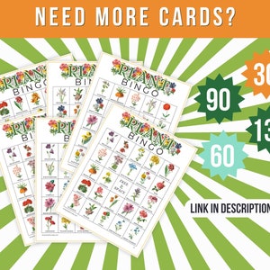 Plant Bingo Printable Cards, Botanical Flower Bingo Boards, Garden ...