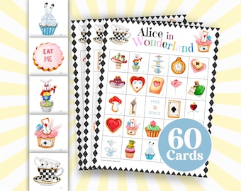 Alice in Wonderland Bingo Cards: Storybook Tea Party Game (Printable)