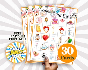 Alice in Wonderland Bingo: Mad Hatter Tea Party Game (Printable)