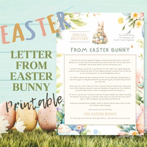 Carta del Conejito de Pascua, Carta oficial del conejito imprimible, Niños de Pascua imprimibles, Actividad de la carta del conejo, Descarga instantánea