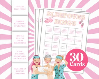 Sleepover Bingo Game: Spa Party, Teen Beauty (Printable)