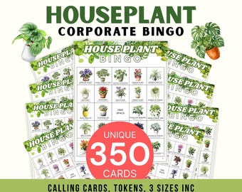 HousePlant Corporate Bingo: 350 Unique Cards, Office Party Gathering Event, Garden Club Gathering, Botanical Bride Shower