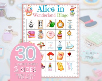 Alice in Wonderland Bingo: Tea Party Game (Printable)