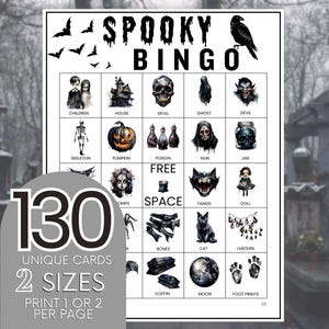 30 Spooky Halloween Bingo Cards, Creepy Adult Halloween Party Game, Scary Party Activity, Witchy Dark Bingo, Black Bingo Cards B97