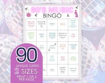 Cartelle del bingo musicale degli anni '90 e '80: gioco di società dei più grandi successi (PDF)
