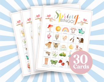 Spring Bingo Cards: Classroom Printable Game (Instant Download)