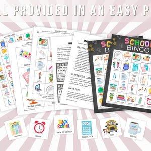 90 School Bingo Printable Card, Back to School Bingo Game, Education ...