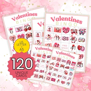 Jogo de bingo Valentine Pink B62