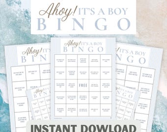 Ahoy Its a Boy Baby Shower Bingo, Funny Nautical Prediction Game, Little Sailor Party Cards, Things People Say Game