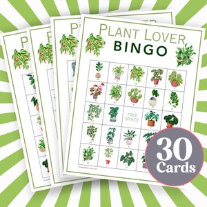 Plant Lover Bingospel: 30 unika kort (digital nedladdning)