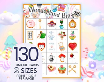 Alice in Wonderland Bingo: Mad Hatter Tea Party Game (Printable)