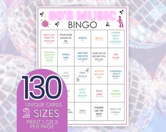 Bingo musical de los 80: Grandes éxitos (130 cartones) (PDF)