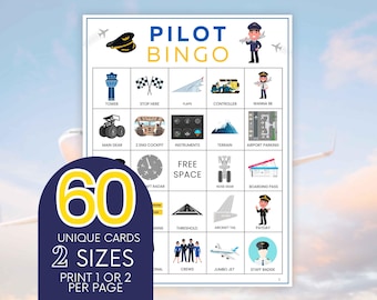 Pilot Bingo Game: 60 Printable Aviation Cards (PDF)